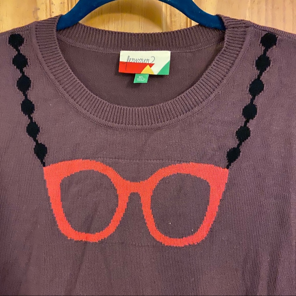 ModCloth Quirky Glasses Pullover Sweater, XL